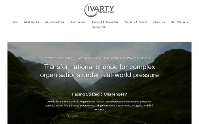 Homepage of IVARTY Consulting