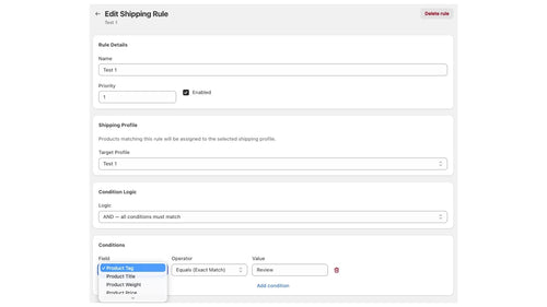 Shipping Profiles Automator
