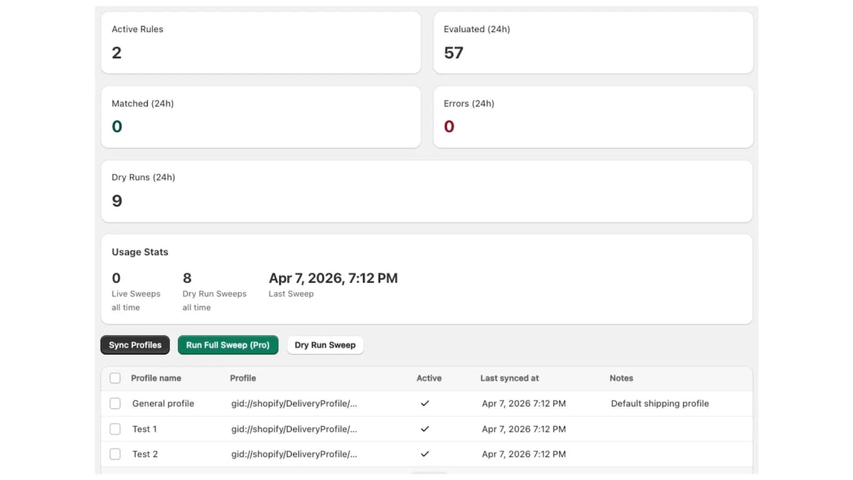 Shipping Profiles Automator